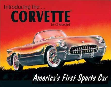 Metallschild CHEVY 1953 CORVETTE - Chevrolet