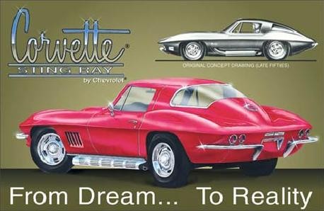 Metallschild CHEVY - corvette stingray