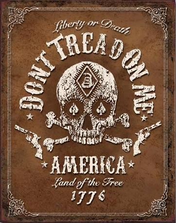 Metallschild Don't Tread On Me - Black Jack
