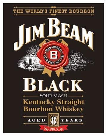 Metallschild JIM BEAM - Black Label