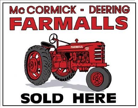 Metallschild FARMALLS SOLD HERE - tractor