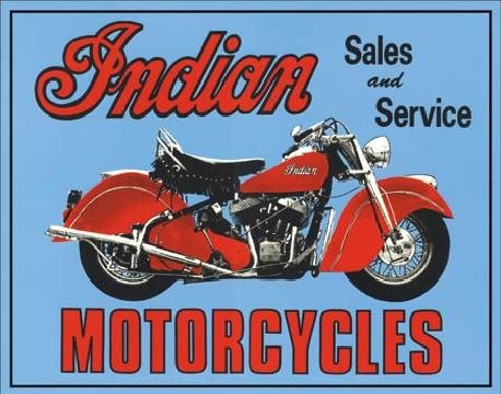 Metallschild INDIAN - sales and service