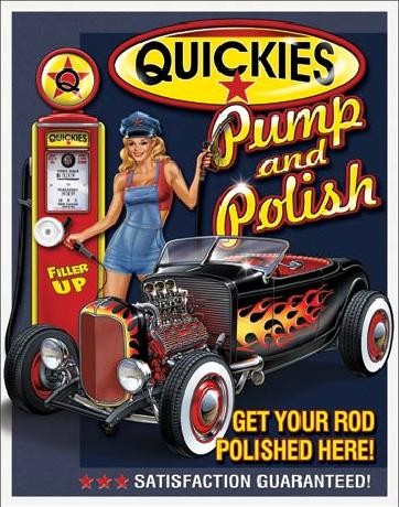 Metallschild QUICKIES - Pump & Polish