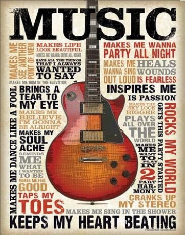 Metallschild MUSIC - Inspires Me