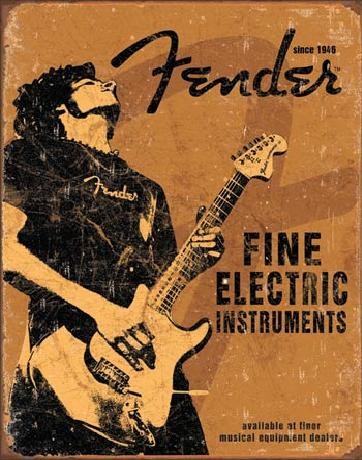 Metallschild FENDER - Rock On