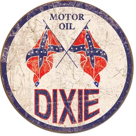 Metallschild DIXIE GAS - Weathered Round