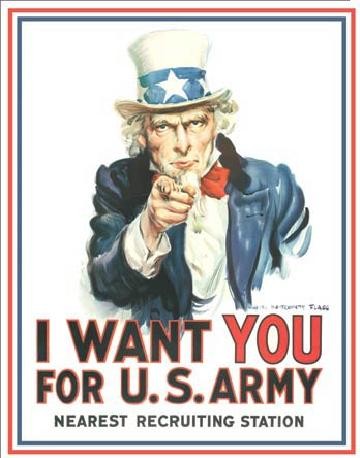 Metallschild UNCLE SAM - i want you
