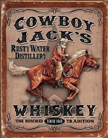 Metallschild COWBOYS JACK'S - Whiskey