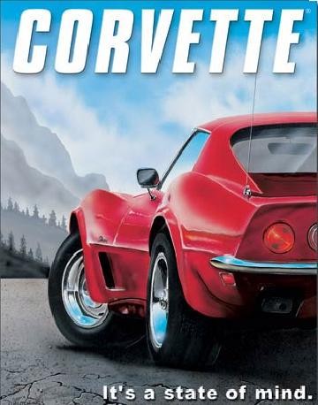 Plechová cedule CORVETTE - state of mind