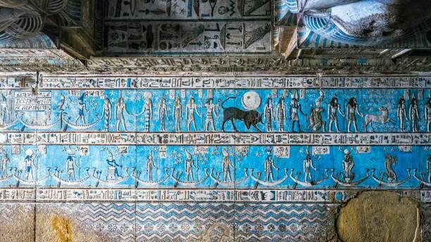 Levně Plakát, Obraz - The Roof of Hathor Temple. Aka Dendera temple, Abdelrahman Hassanein, 40 × 22.2 cm
