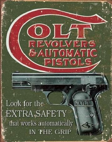 Metallschild COLT - extra safety