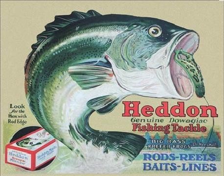 Metallschild HEDDON - frogs