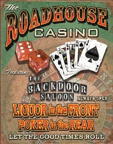 Metallschild ROADHOUSE BAR & CASINO