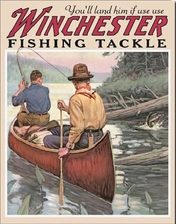 Metallschild WIN - fishing tackle