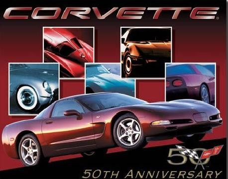 Metallschild CORVETTE - 50th car
