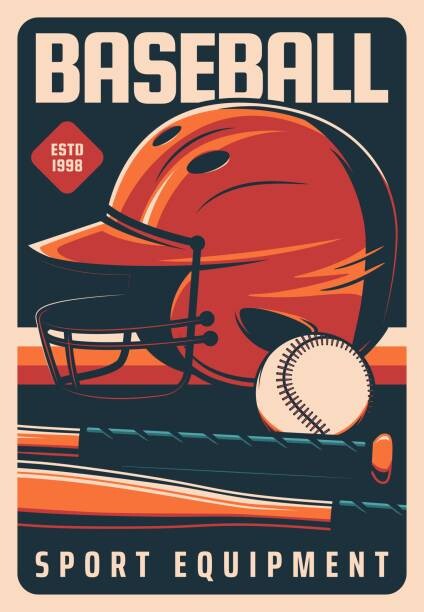 Levně Plakát, Obraz - Baseball sport and players equipment bat and ball, seamartini, 26.7 × 40 cm