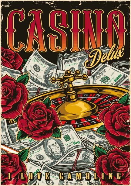 Levně Plakát, Obraz - Gambling colorful vintage poster, IMOGI, 30 × 40 cm