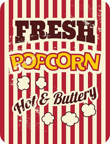 Levně Plakát, Obraz - Retro Popcorn Poster, starry_eyed_girl, 30 × 40 cm