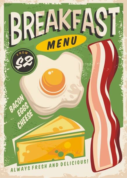 Levně Plakát, Obraz - Breakfast menu promo ad design, lukeruk, 30 × 40 cm
