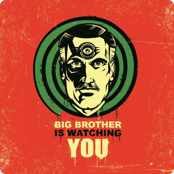 Levně Plakát, Obraz - Big Brother is watching you illustration, Man_Half-tube, 40 × 40 cm
