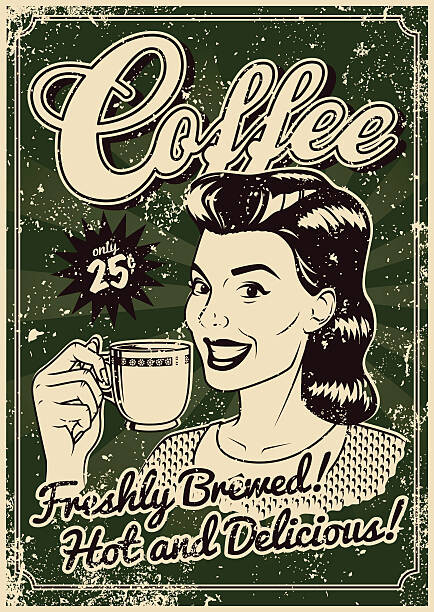 Levně Plakát, Obraz - Vintage Screen Printed Coffee Poster, bortonia, 30 × 40 cm