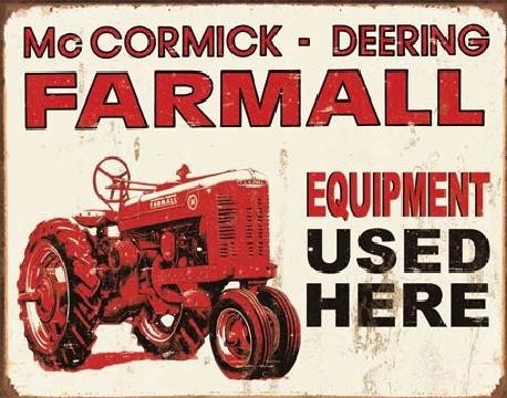 Metallschild FARMALL - equip used here