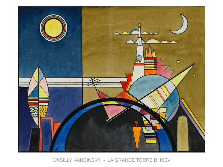 Levně Umělecký tisk La Grande Torre Di Kiev, Wassily Kandinsky, 80 × 60 cm
