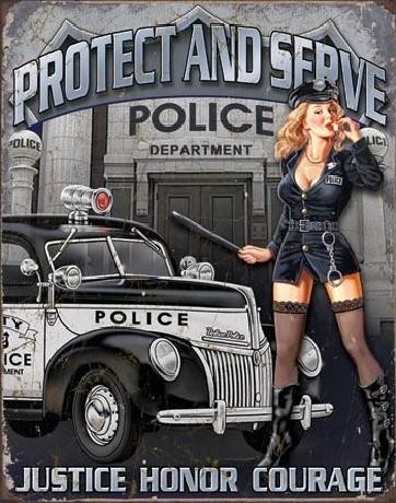 Metallschild POLICE DEPT - protect & serve