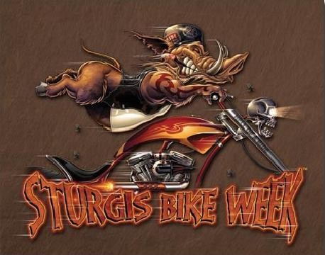 Metallschild STURGIS - modern boar