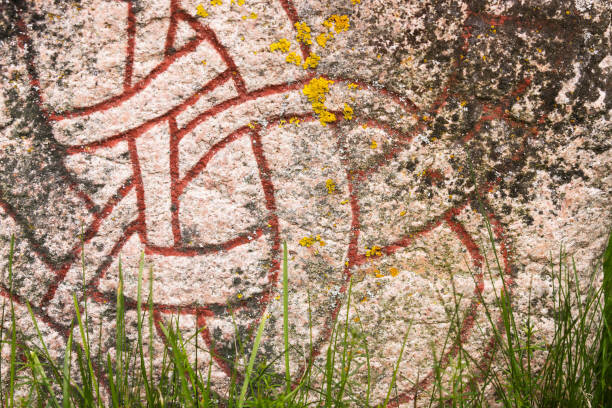 Levně Plakát, Obraz - Runic letters on a stone, Photo by Jonas Adner, 40 × 26.7 cm