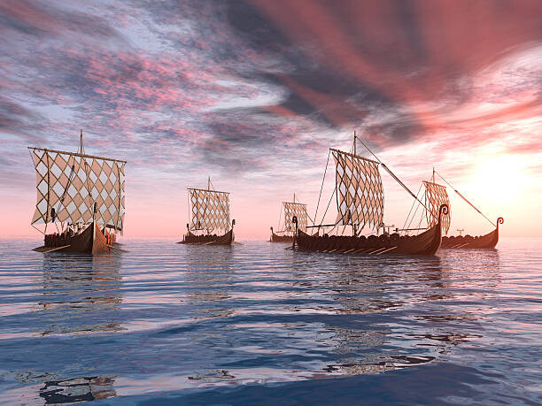 Levně Plakát, Obraz - Viking Ships, MR1805, 40 × 30 cm