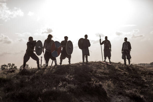 Ilustrace A hoard of Weapon wielding viking, Lorado, 40 × 26.7 cm