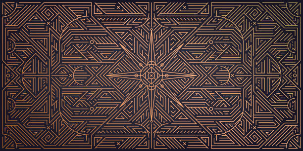 Ilustrace Vector abstract geometric golden background. Art, MaryliaDesign, 40 × 20 cm