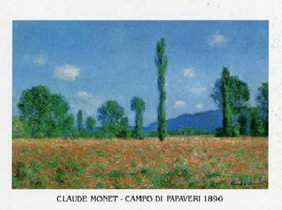 Umělecký tisk Pole s vlčími máky v Giverny, 1890