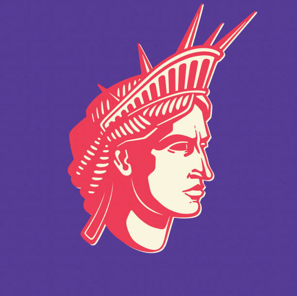Levně Plakát, Obraz - Statue of Liberty. USA Symbol, Man_Half-tube, 40 × 40 cm
