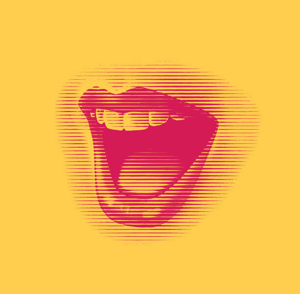 Levně Plakát, Obraz - Woman's mouth laughing and smiling, GeorgePeters, 40 × 40 cm