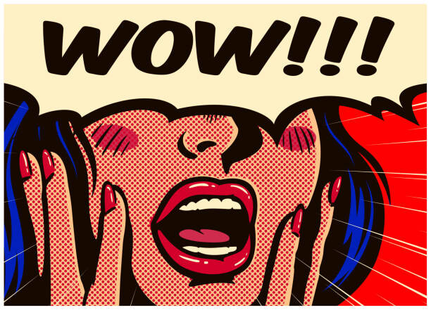 Levně Plakát, Obraz - Retro pop art surprised and excited, drante, 40 × 30 cm