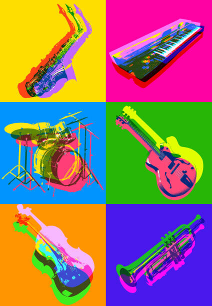 Levně Plakát, Obraz - Jazz Musical Instrument icons, smartboy10, 26.7 × 40 cm