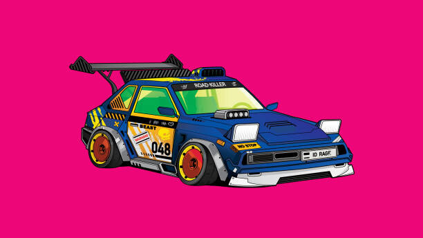 Levně Plakát, Obraz - Drift car, sport car, Man_Half-tube, 40 × 22.2 cm