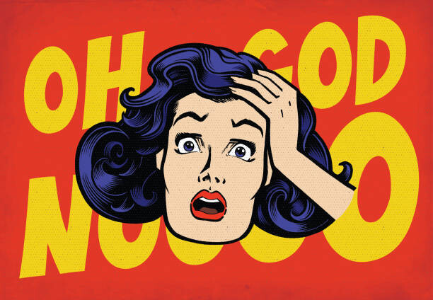 Levně Plakát, Obraz - Shocked, scared, confused woman. Pop art, Man_Half-tube, 40 × 26.7 cm