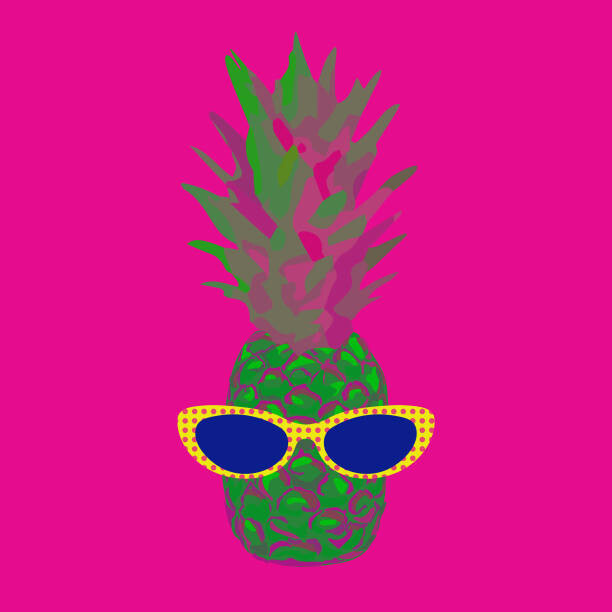 Levně Plakát, Obraz - Pop Art Pineapple with Sunglasses Vector, LucidSurf, 40 × 40 cm