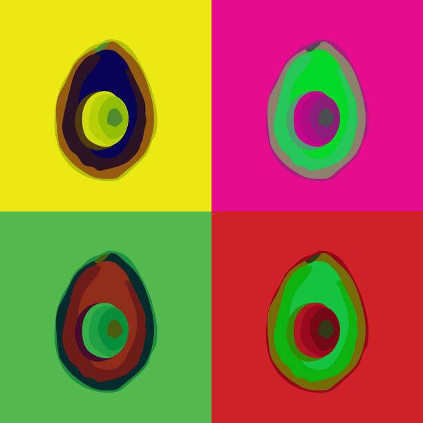 Levně Plakát, Obraz - Pop Art Avocado Vector, LucidSurf, 40 × 40 cm