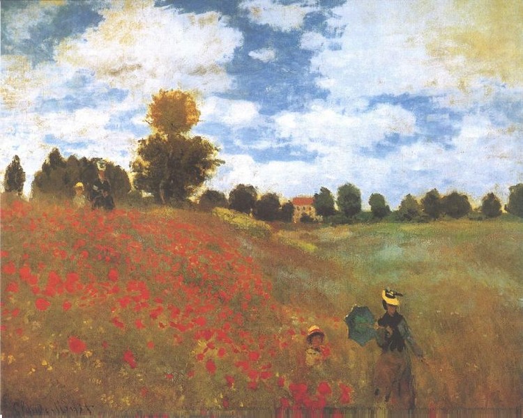 Umělecký tisk Vlčí mák, Pole s vlčím mákem, 1873