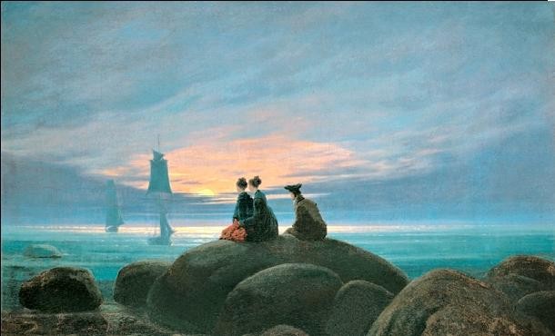 Umělecký tisk Východ měsíce u moře, 1822