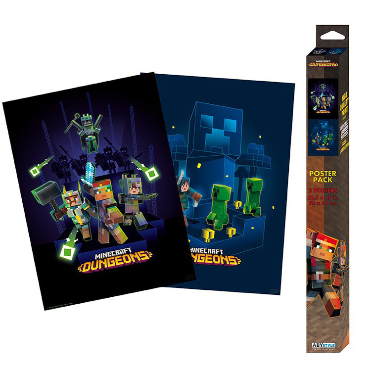 Dárkový set Minecraft - Dungeons, (2x) 38 x 52 cm