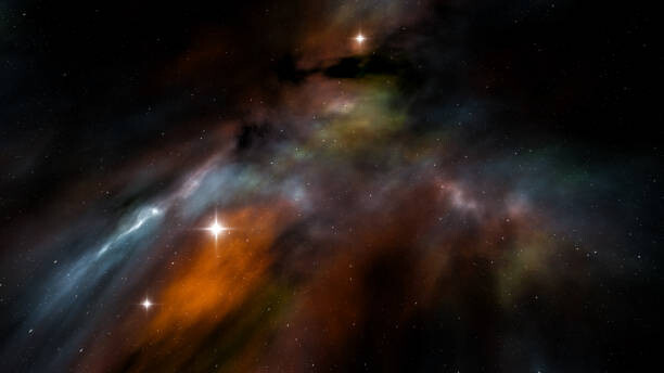 Levně Plakát, Obraz - night sky with stars and nebula, magann, 40 × 22.2 cm