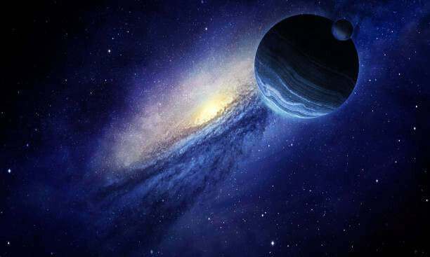 Levně Plakát, Obraz - planet Jupiter in a bright nebula, Margarita Balashova, 40 × 24 cm
