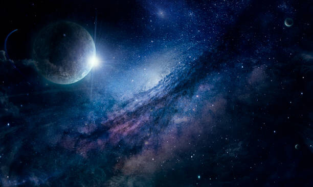 Levně Plakát, Obraz - planet and nebula in space,, Margarita Balashova, 40 × 24 cm