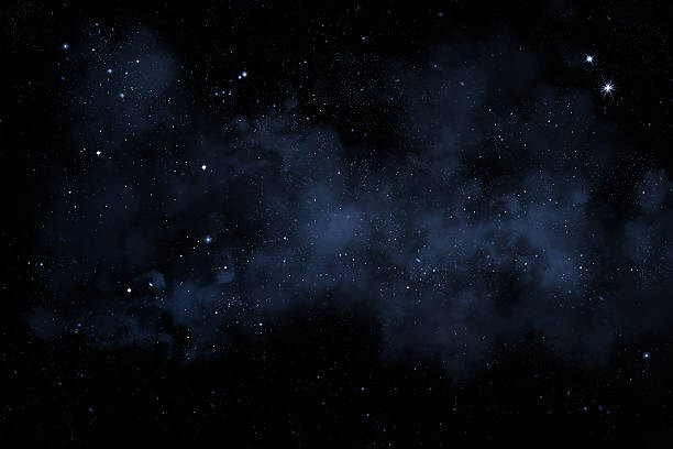 Levně Plakát, Obraz - night sky with bright stars and blue nebula, manuel_adorf, 40 × 26.7 cm