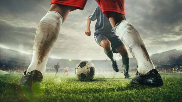 Levně Plakát, Obraz - Close up legs of football or, anton5146, 40 × 22.2 cm